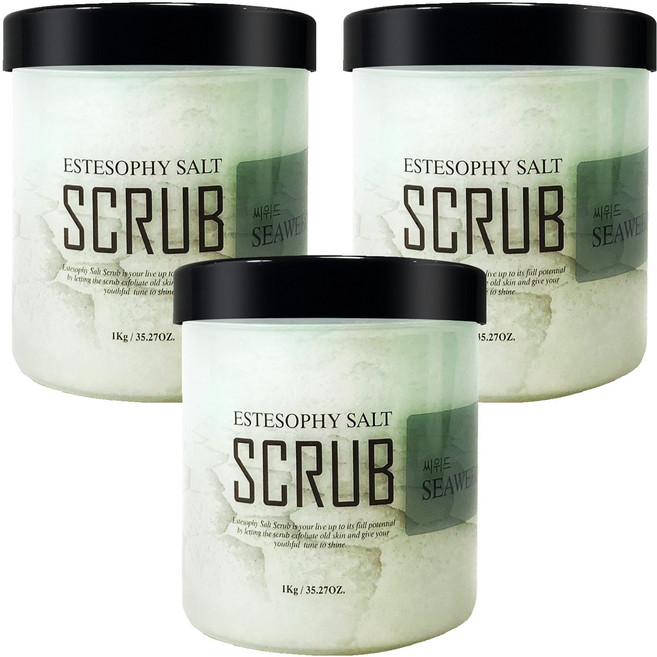 에스테소피 바디 스크럽 솔트 솝 해초, 1kg, 3개