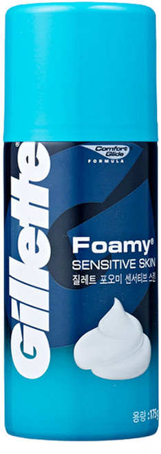 질레트 포오미 센서티브 스킨 쉐이빙 폼, 175g, 1개