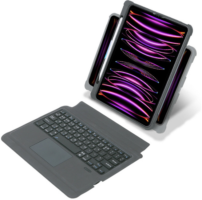 오펜트 아이패드 탈부착 세로거치 무선 블루투스 키보드 케이스 A200, 블랙, 1개