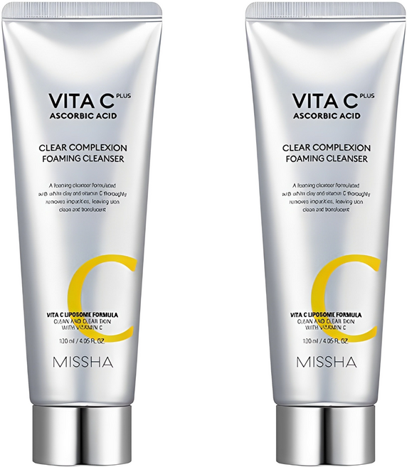 미샤 비타씨플러스 지우개 클렌징 폼, 120ml, 2개