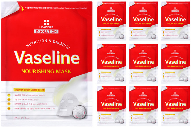 리더스 인솔루션 바세린 너리싱 마스크, 10개입, 1개