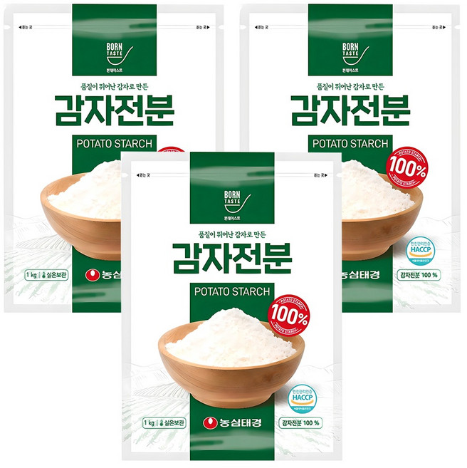 본테이스트 100% 감자전분, 1kg, 3개