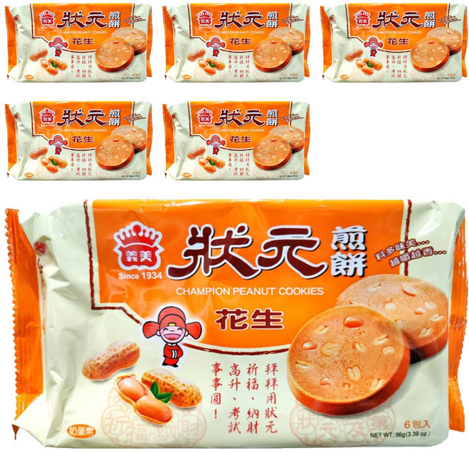 義美 狀元煎餅 奶蛋素, 96g, 6袋