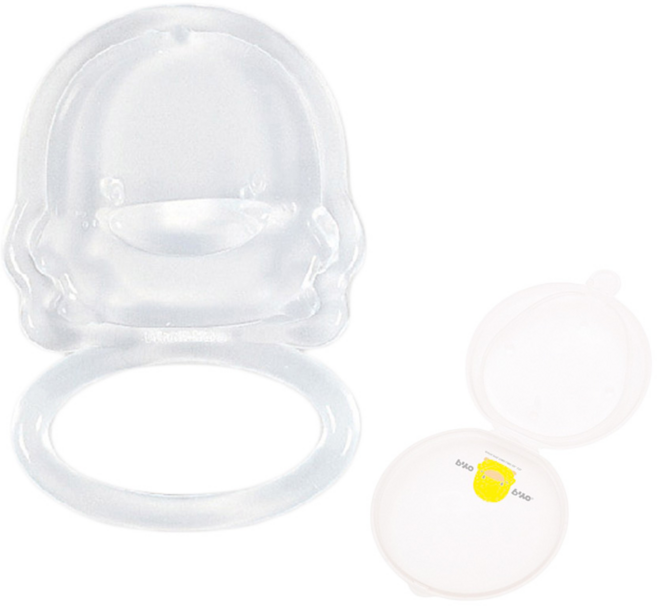 PiYOPiYO 黃色小鴨 造型固齒器 舒緩安撫 訓練咬合力 食品級矽膠, 咬環 + 保潔盒, 透明色, 1組