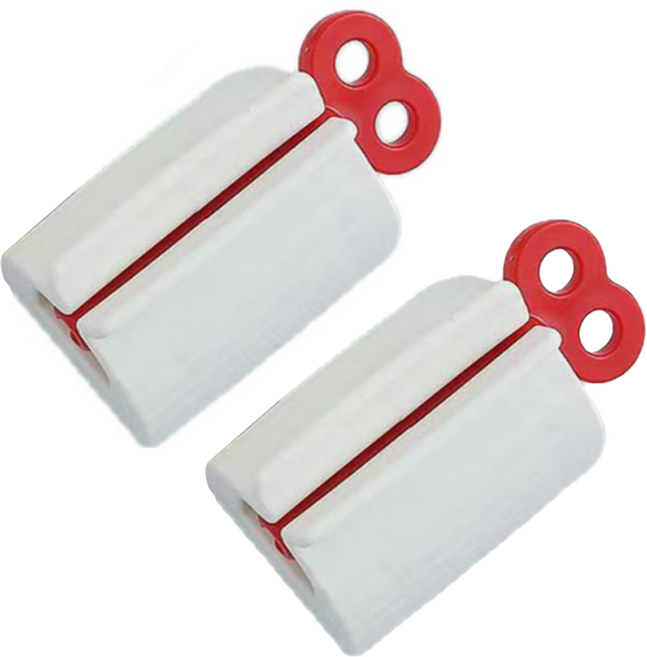 회전 동글이 치약 디스펜서, 2개, 레드