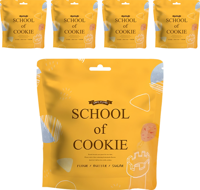 School of Cookie 台灣優格餅乾學院 天然奶油 香濃起士奶酥餅乾, 5包, 130g