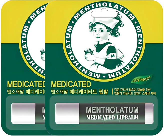 멘소래담 메디케이티드 립밤, 내추럴 멘톨, 3.5g, 2개