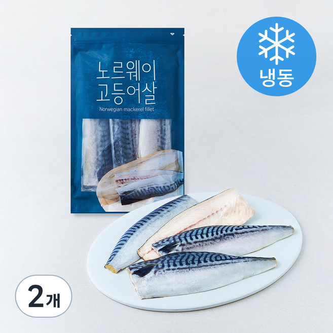 노르웨이 고등어살 (냉동), 2개, 500g