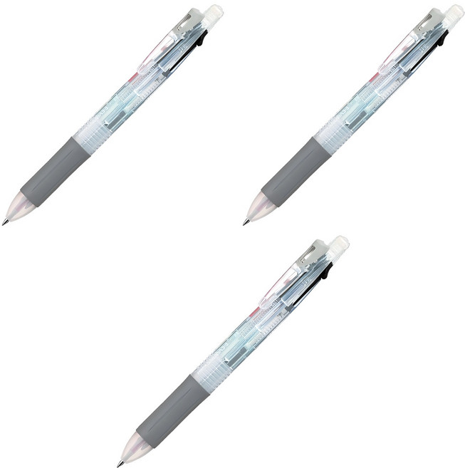 사라사 멀티펜 3+S SJ3 0.5mm, 투명, 3개