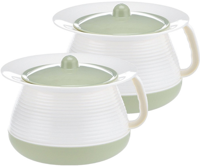 노인 소변통 요강 이동식 휴대용 변기, 2개, 그린