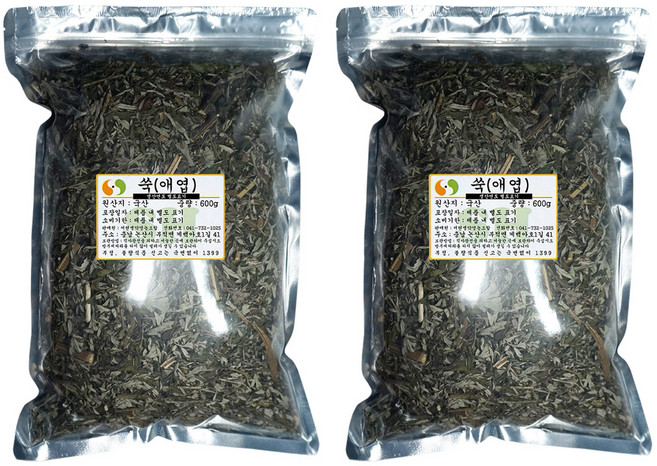 자연한재 말린 쑥, 2개, 600g