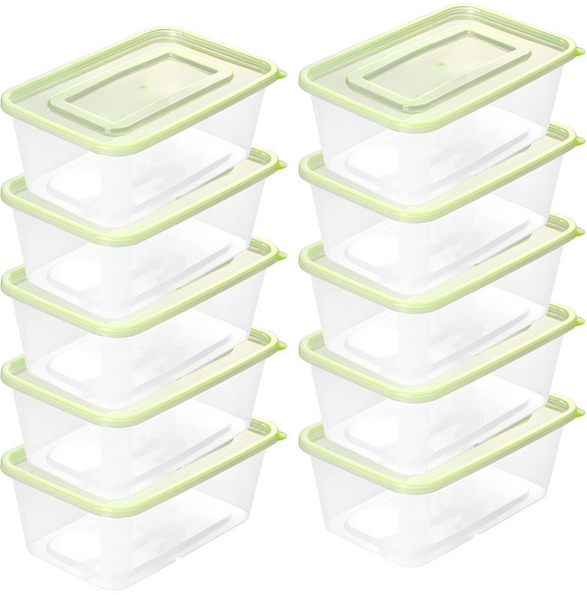 쿡앤락 사각 밀폐용기, 10개, 900ml