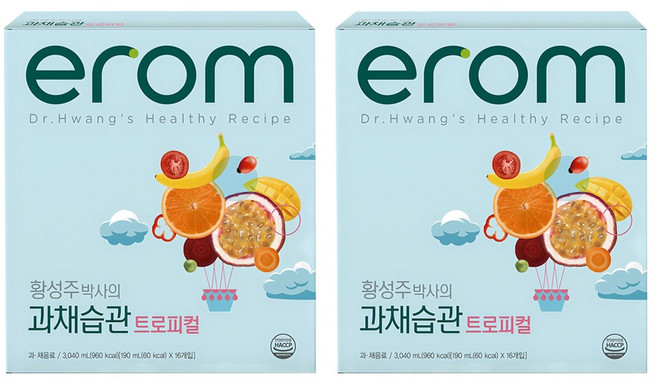 erom Dr. Hwang's蔬果飲 熱帶水果口味, 190ml, 32入