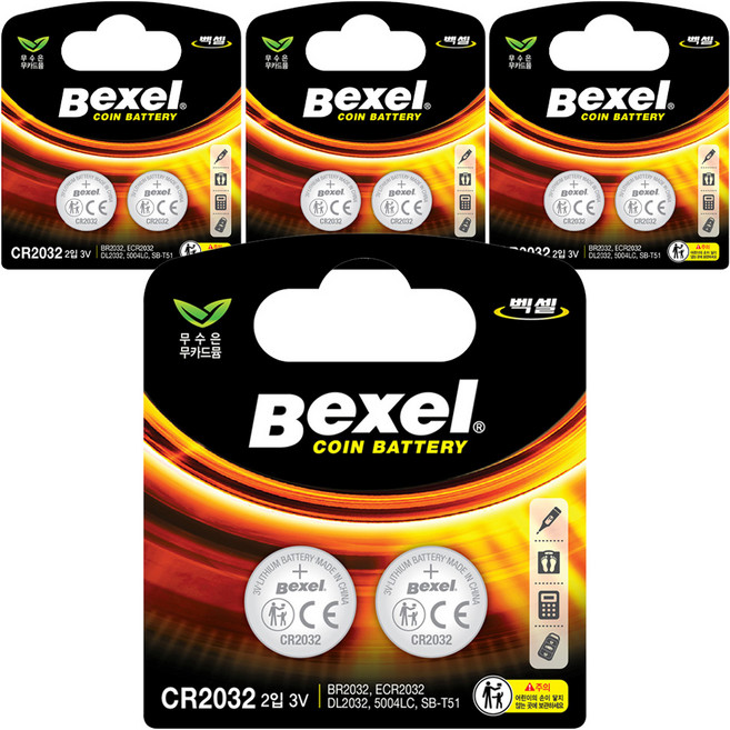 벡셀 코인 건전지 CR2032, 2개입, 4개