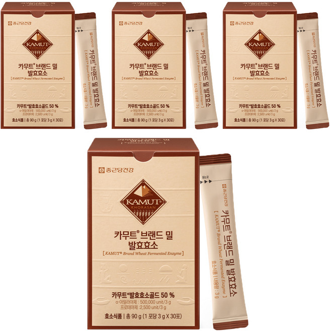 종근당건강 카무트 브랜드 밀 발효효소 30p, 90g, 4개