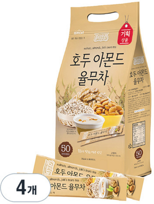 미토 호두아몬드율무차, 18g, 50개입, 4개