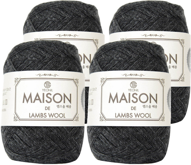연일섬유 램스울 메종 뜨개실, 46차콜, 4개