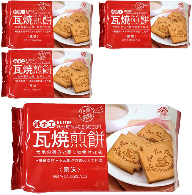 TIAN PERNG 天鵬食品 瓦燒煎餅 原味, 105g, 4包