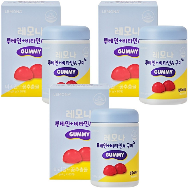 레모나 루테인 비타민A 구미, 60정, 3개
