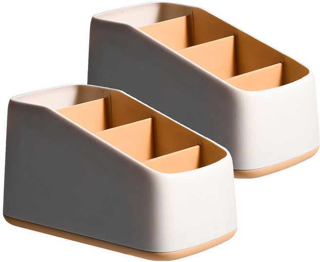 메이크그레이트 다용도 수납정리함, 파스텔옐로우, 2개