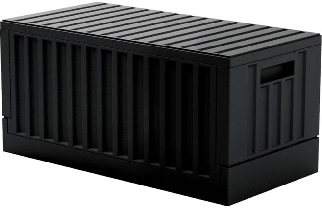 livinbox 樹德貨櫃收納椅, 黑色, 1個