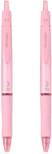 PILOT 百樂 Acroball 輕油筆 T系列 0.3mm 藍芯 珊瑚粉 時尚書寫筆, 2支