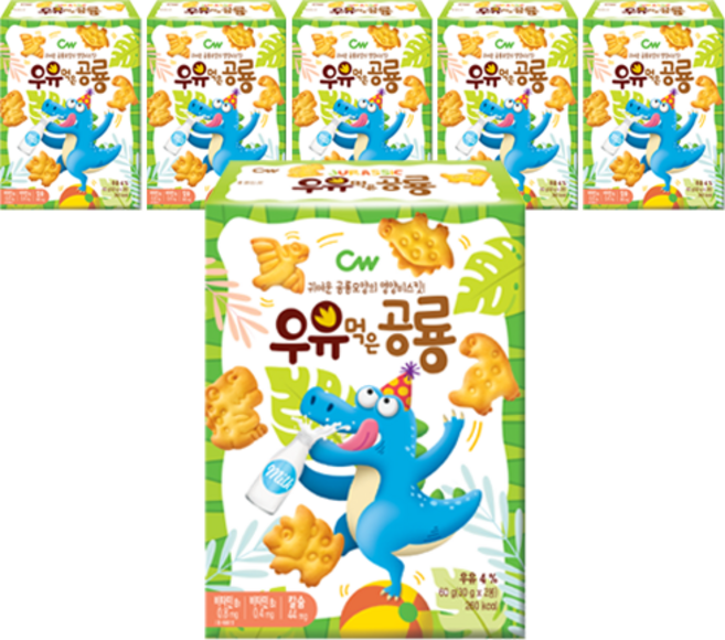 청우식품 우유먹은 공룡, 60g, 6개