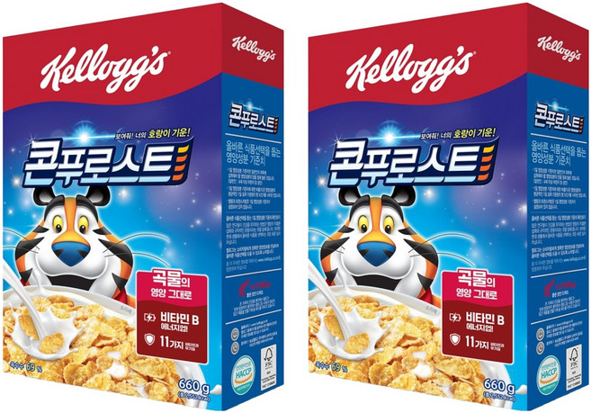 켈로그 콘푸로스트 시리얼, 660g, 2개