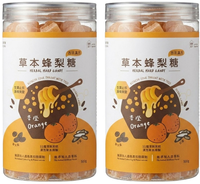 Love Nature Simple Life 依琦匠子 草本蜂梨糖 香橙口味, 500g, 2罐