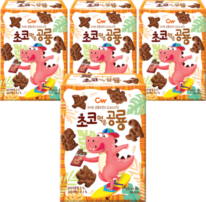 청우식품 초코먹은 공룡, 60g, 4개