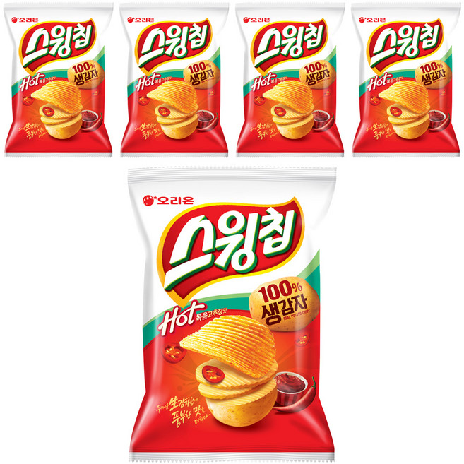 오리온 스윙칩 볶음고추장맛, 60g, 5개