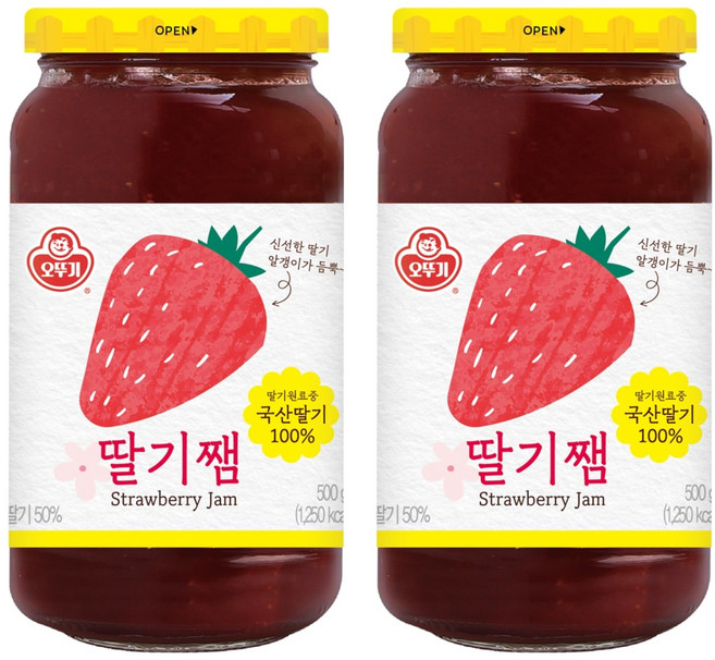 오뚜기 딸기쨈, 500g, 2개