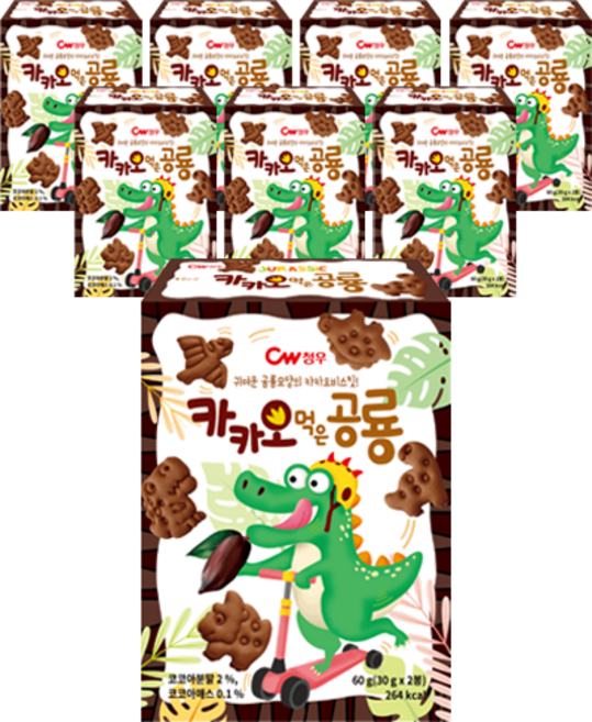 청우식품 카카오먹은 공룡, 60g, 8개
