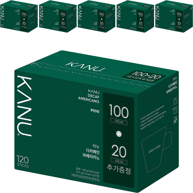 카누 미니 디카페인 아메리카노 원두커피스틱, 0.9g, 120개입, 6개