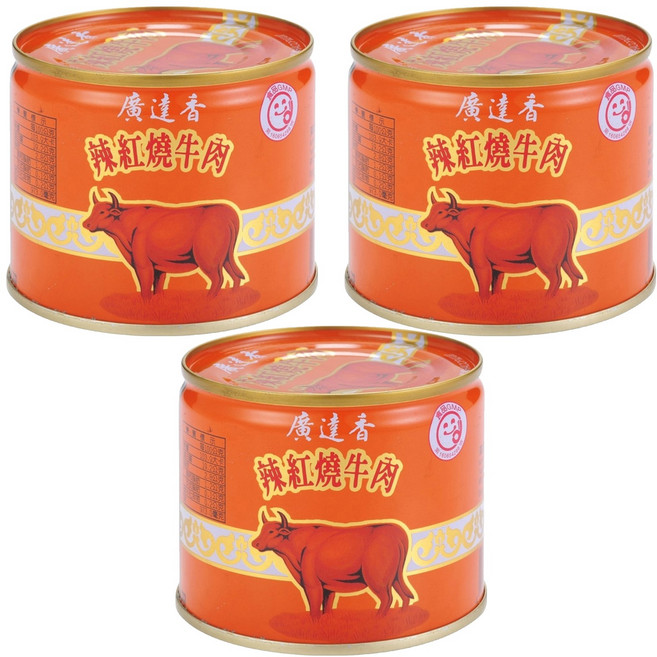 廣達香 辣紅燒牛肉, 210g, 3罐
