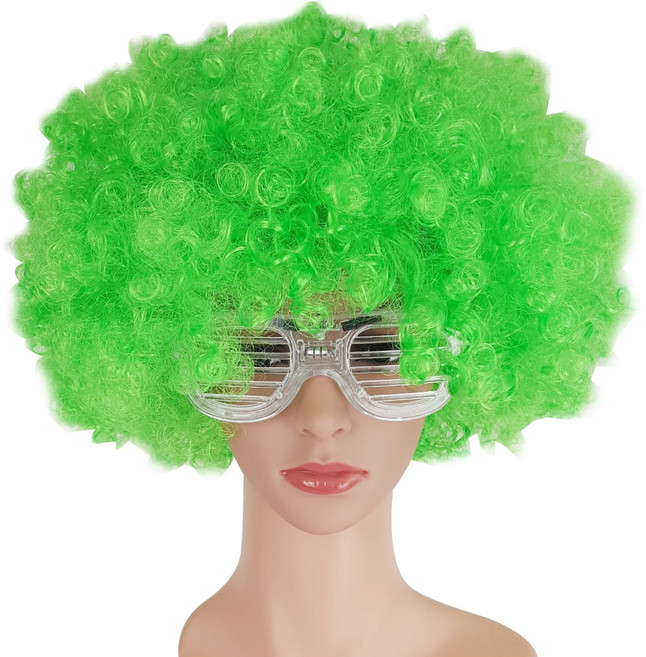 파티 코스프레 점보 뽀글이 가발, 09그린, 1개