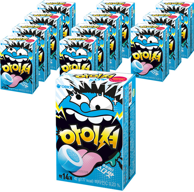 오리온 아이셔 캔디 소다맛, 42g, 12개