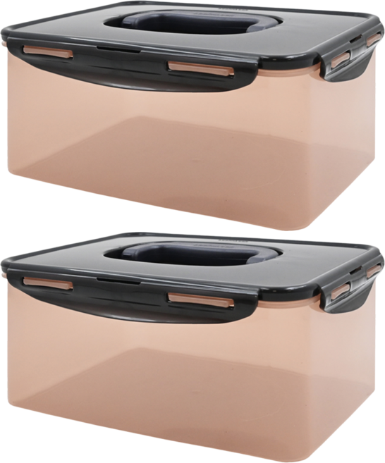 LocknLock 樂扣樂扣 提把保鮮盒 粉色, 3.6L, 2個