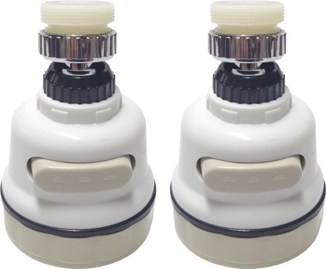 新多多小舖 三段式增壓氣泡頭 2個一組 增壓節水 安裝簡便, 白色