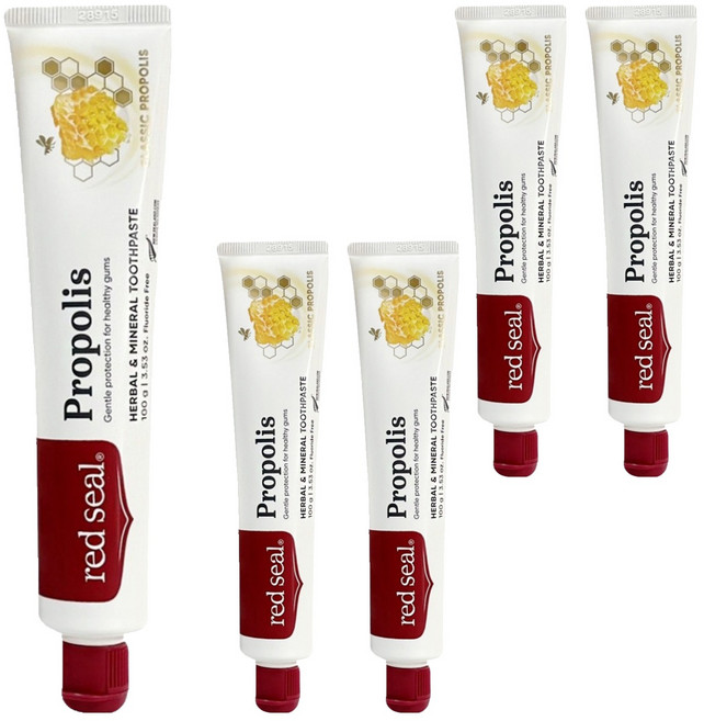 red seal 紅印 蜂膠牙膏, 100g, 1入, 5條