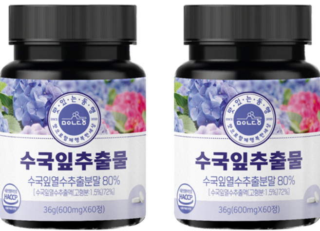맛있는동행 수국잎추출물 36g, 60정, 2개