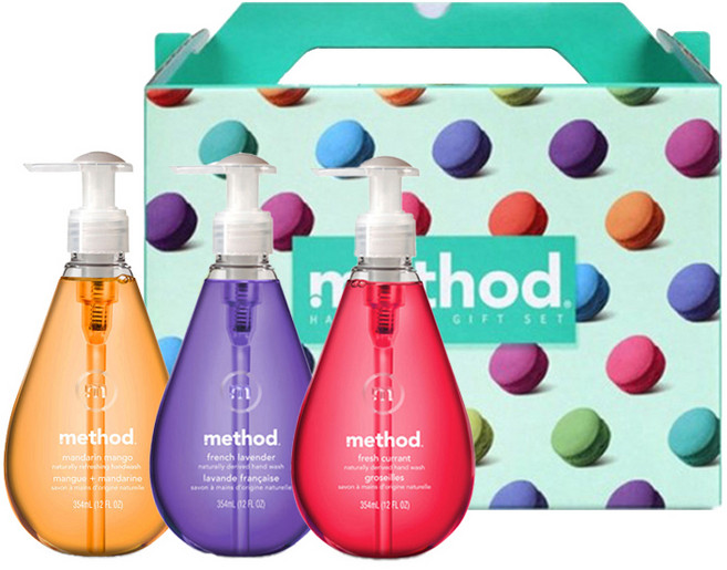 메소드 고보습 핸드워시 3종 세트 만다린 망고+후레쉬 커런트+프렌치 라벤더 향, 354ml, 1개