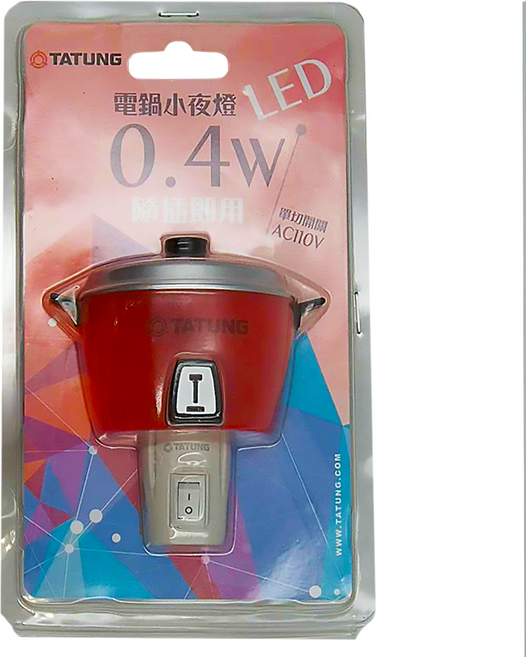TATUNG 大同 LED電鍋小夜燈 0.4W NL-A01, 紅色