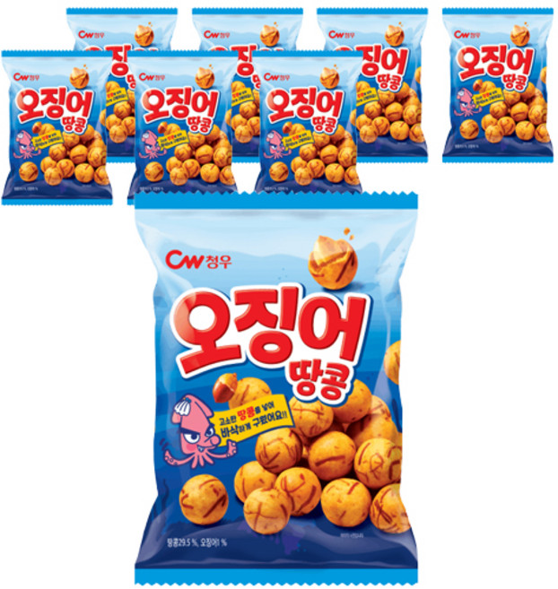 청우식품 오징어땅콩, 90g, 8개