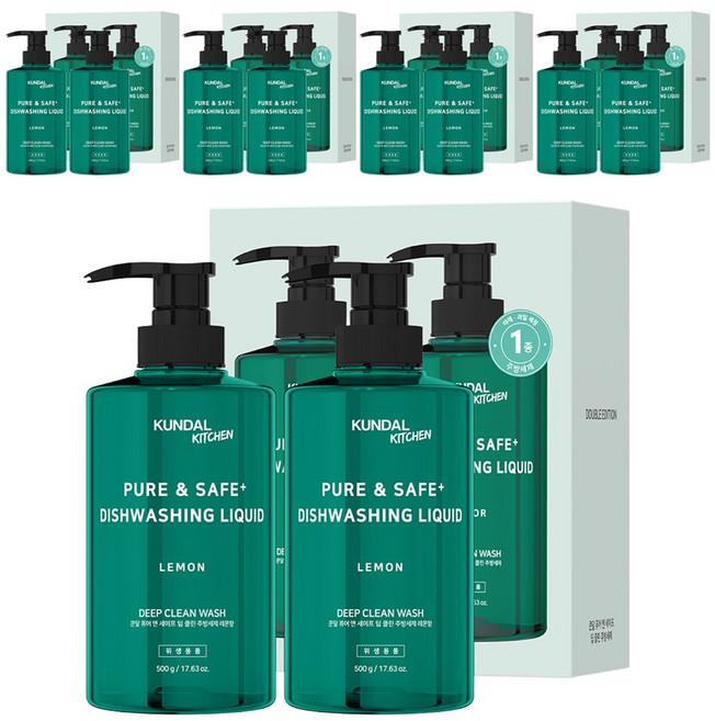 쿤달 딥 클린 주방세제 레몬향 2p, 500g, 10개