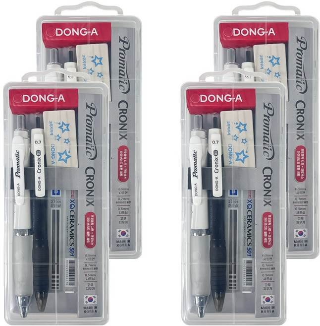 동아 프로매틱 샤프 + 볼펜 문구세트, 혼합색상, 4세트
