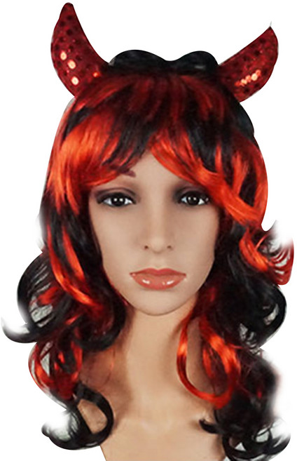 派對角色扮演假髮 紅魔, 單一顏色