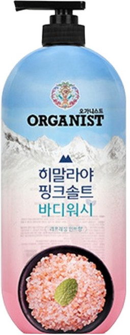 오가니스트 히말라야 핑크솔트 풍성한 거품 산뜻한 바디워시 민트향, 865ml, 1개