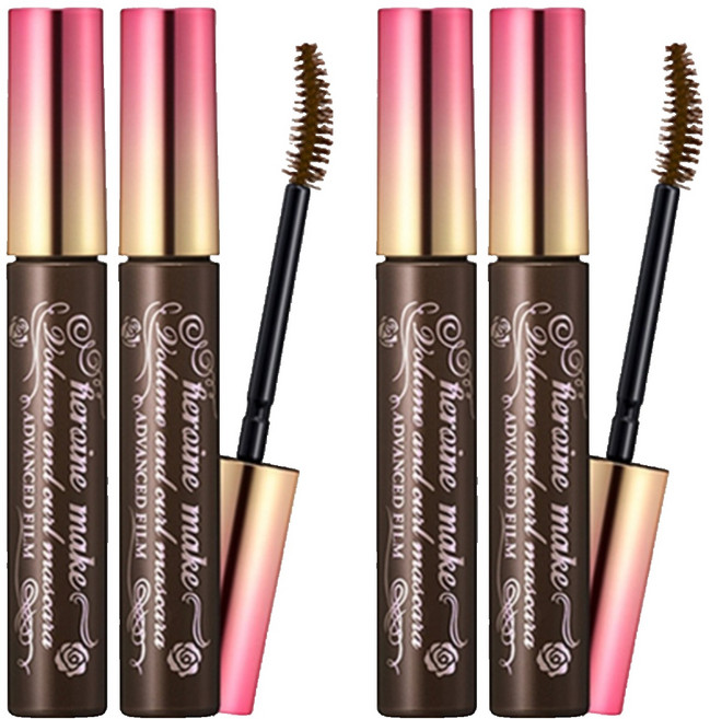 키스미 히로인메이크 볼륨앤컬 어드밴스드 필름 마스카라 6g, 02 브라운, 4개