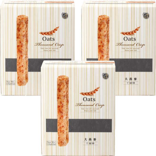 口福不淺 大燕麥千層棒, 120g, 3盒